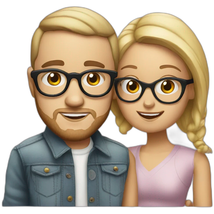 Mac Miller With a blond girl with glasses emoji