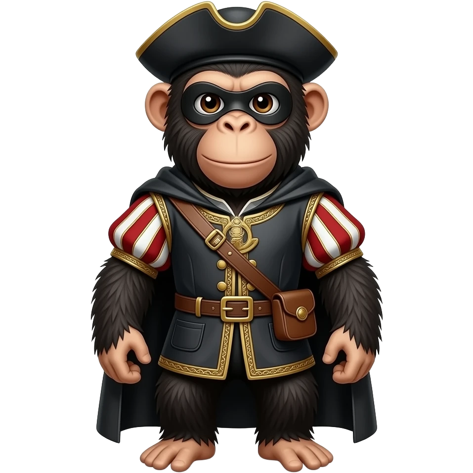 A chimpance dressed in medieval bandido outfit emoji