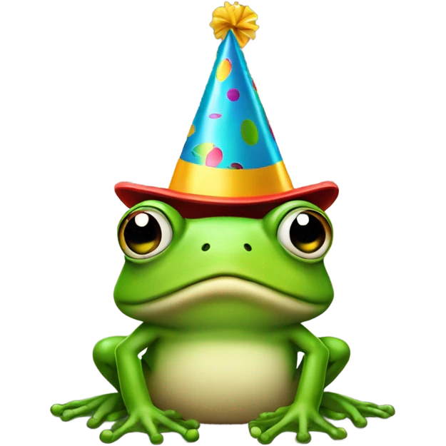 Angry frog with a party hat emoji