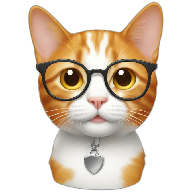 Ginger with white cat smiling with subglasses emoji