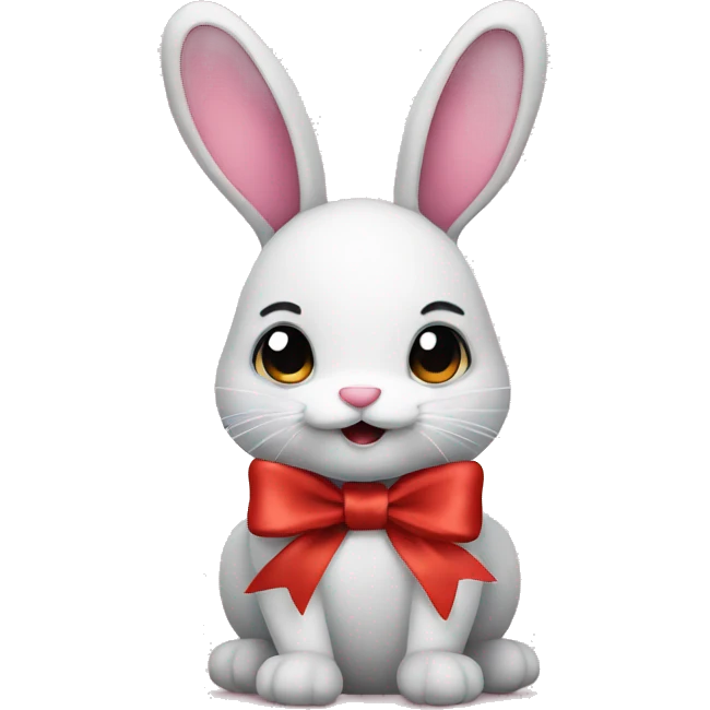 bunny with ribbon  emoji