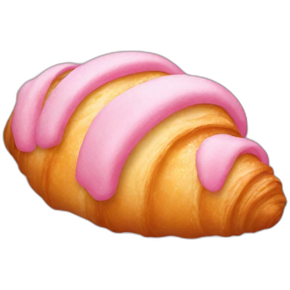 pink croissant with white pilling emoji