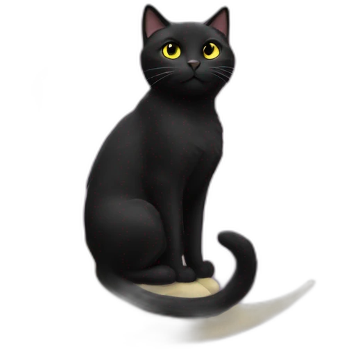 Black Cat on the moon emoji