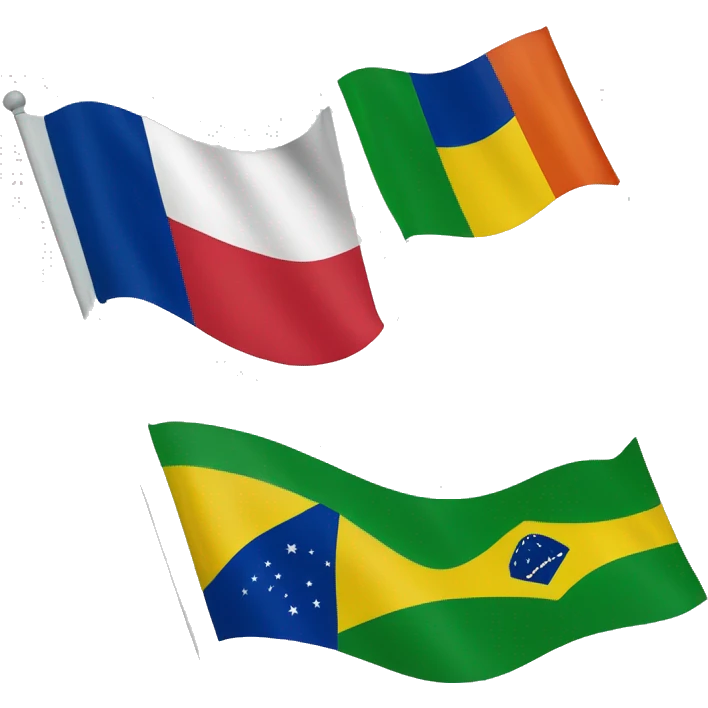 flag of brasil mixed with flag of the netherlands emoji