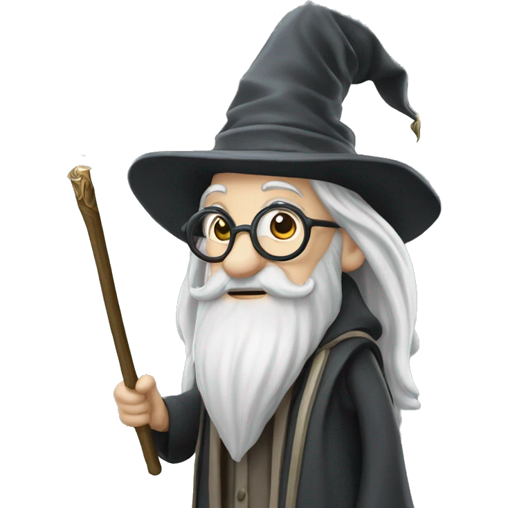 Professor Albus Dumbledore with wand emoji