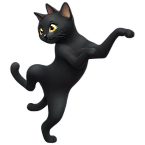 black cat dancing emoji