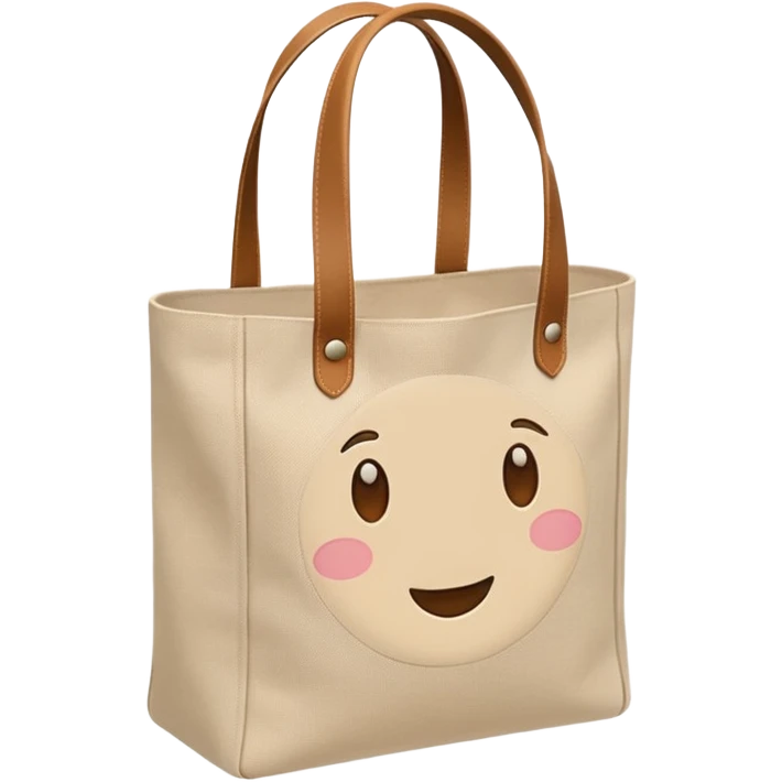 generate an ios genmoji of tote bag beige emoji