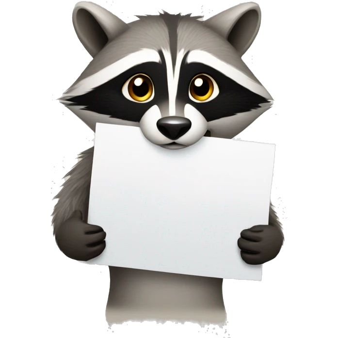 Raccon holding blank paper emoji