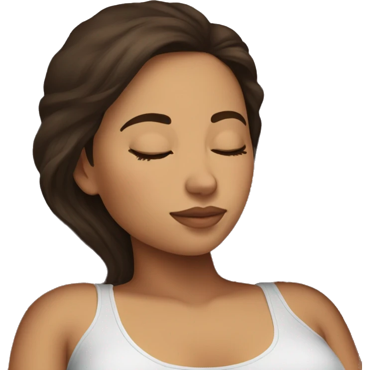 Brunette girl sleeping emoji