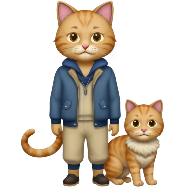 full body cat with the head of a man  emoji