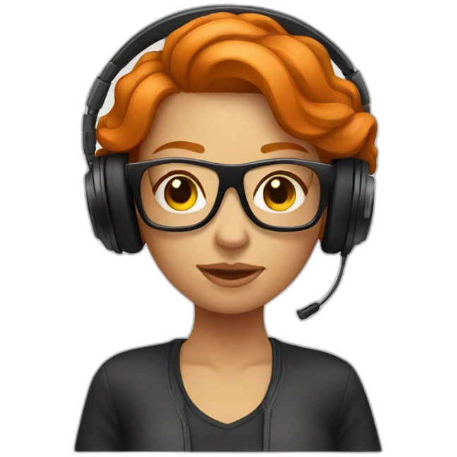 ginger woman DJ emoji