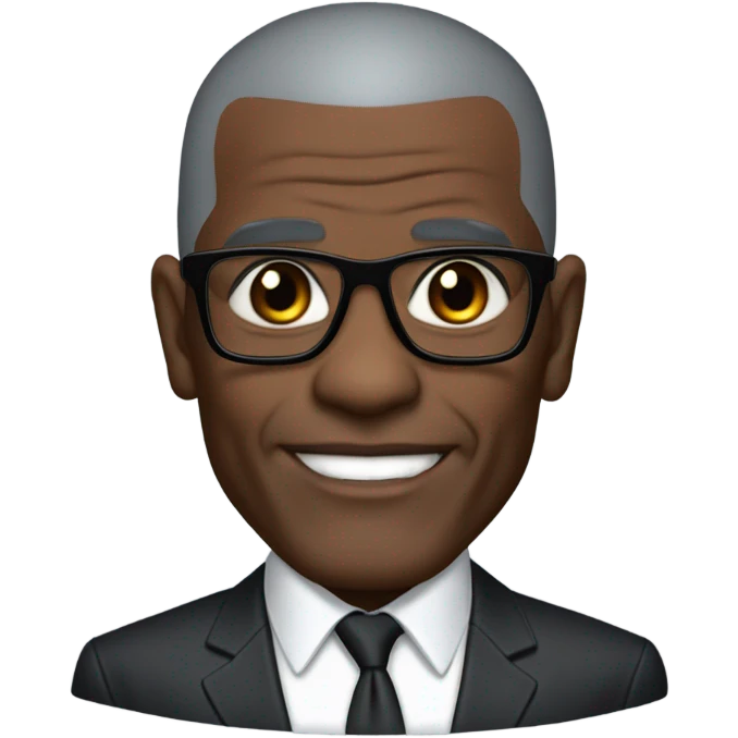 deon sanders with suit and glasses and buzz cut and small eyes over 50 shadow emoji
