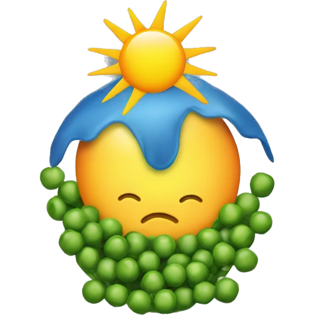 the sun but it’s actually a pea emoji