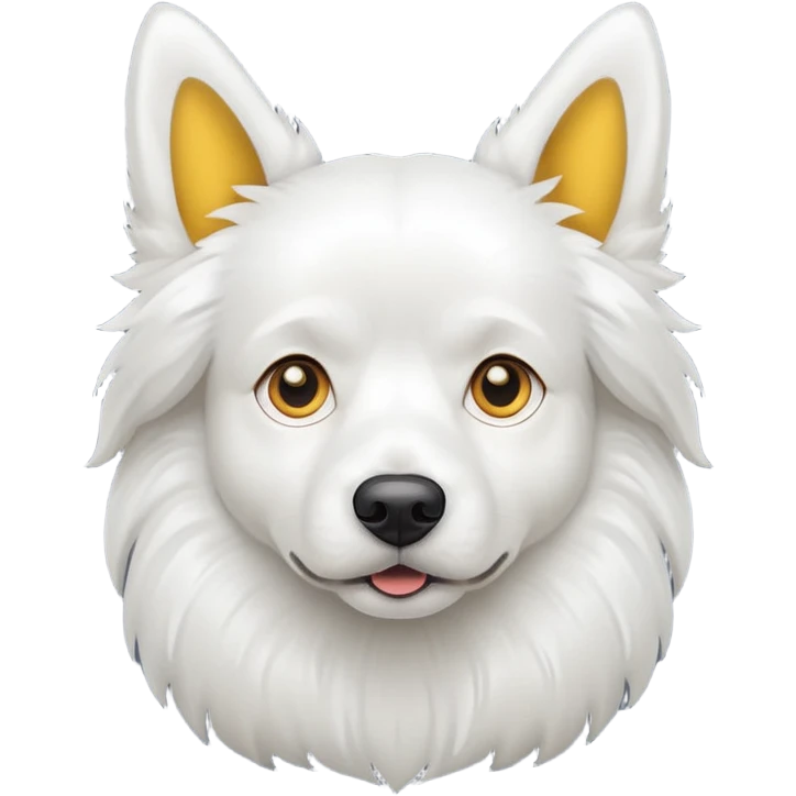 White dog with yellow ears emoji