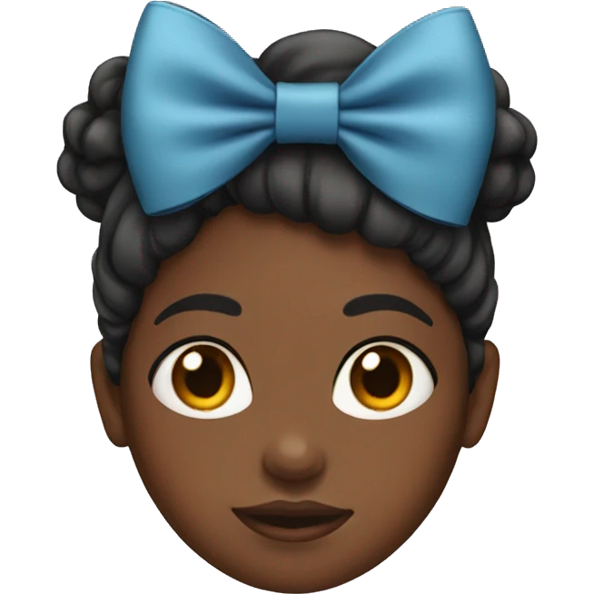black girl with bow in her hair emoji
