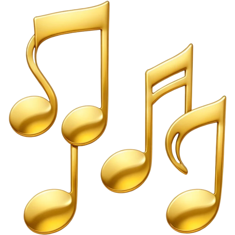 drei musiknoten in goldfarben emoji