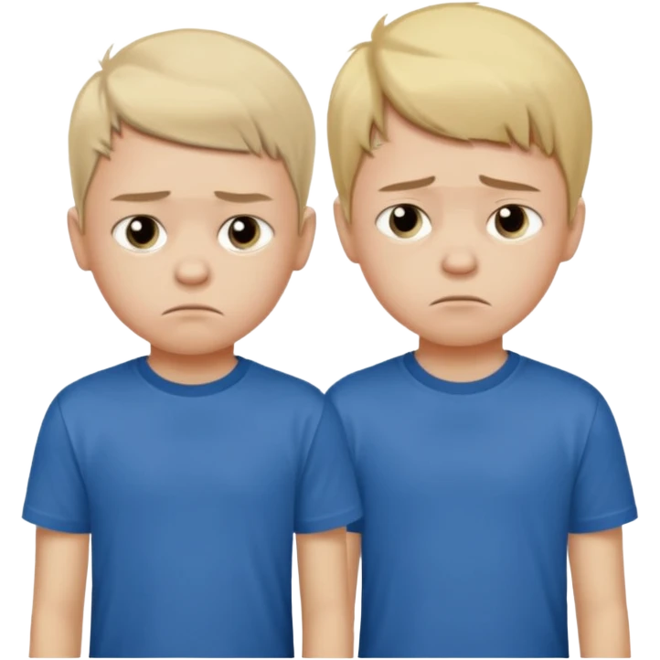 8 years old and 6 years old brothers feeling sad emoji