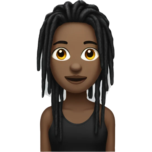 White female red black hair with black male dreads emoji