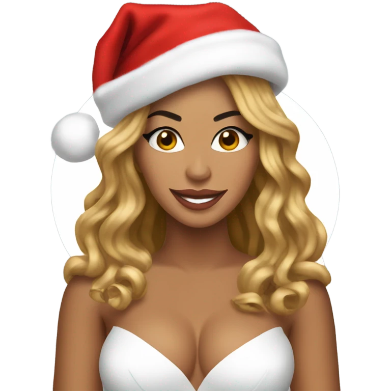 Beyoncé wearing a Santa hat.  emoji