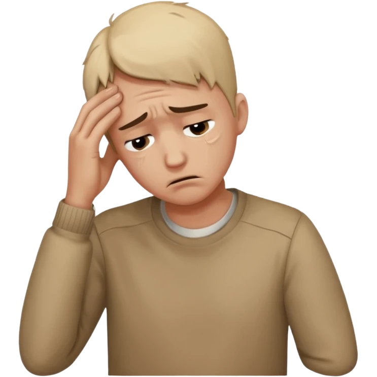 Create ecmoji so sad like that 🫩 man emoji