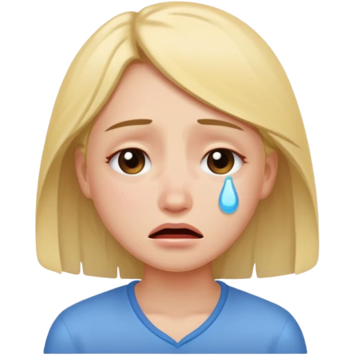 Crying girl with clean vibe emoji