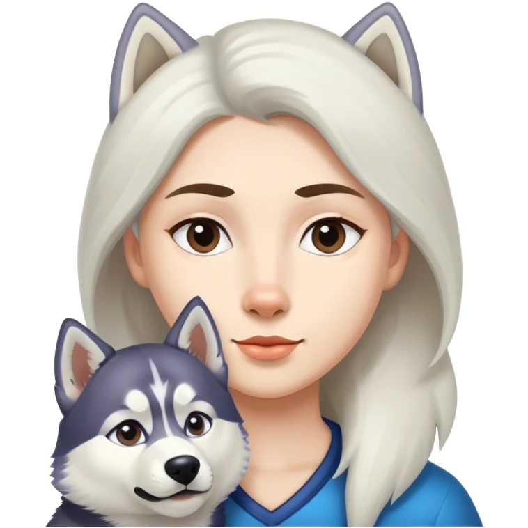Same face at the photo and husky Siberian  emoji