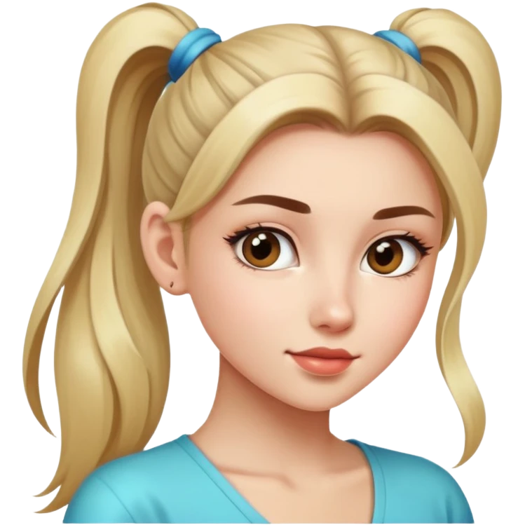 Beautiful girl with high ponytail emoji