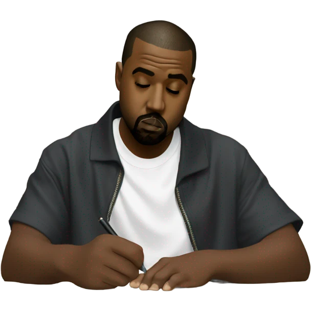 kanye west signing emoji