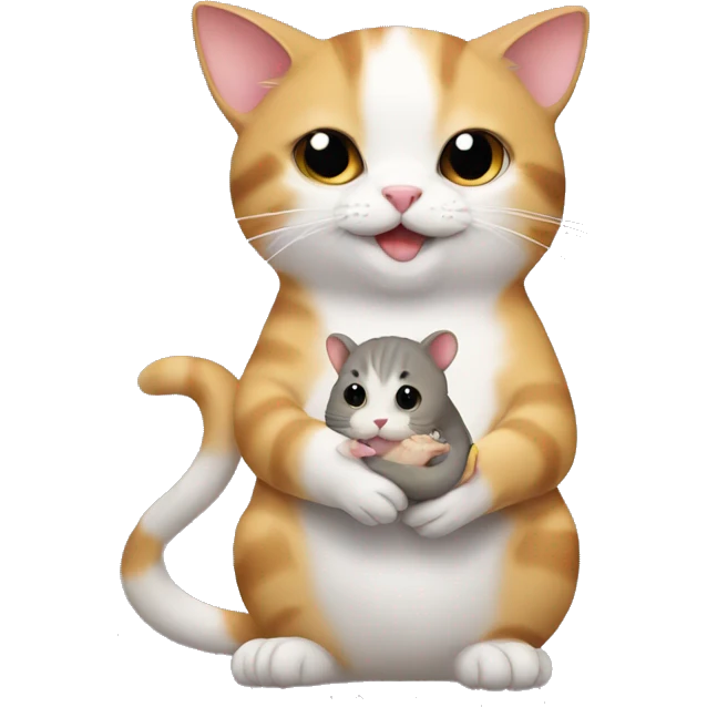 cat holding hamster emoji