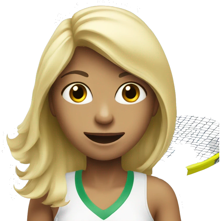 Blonde girl playing tennis emoji