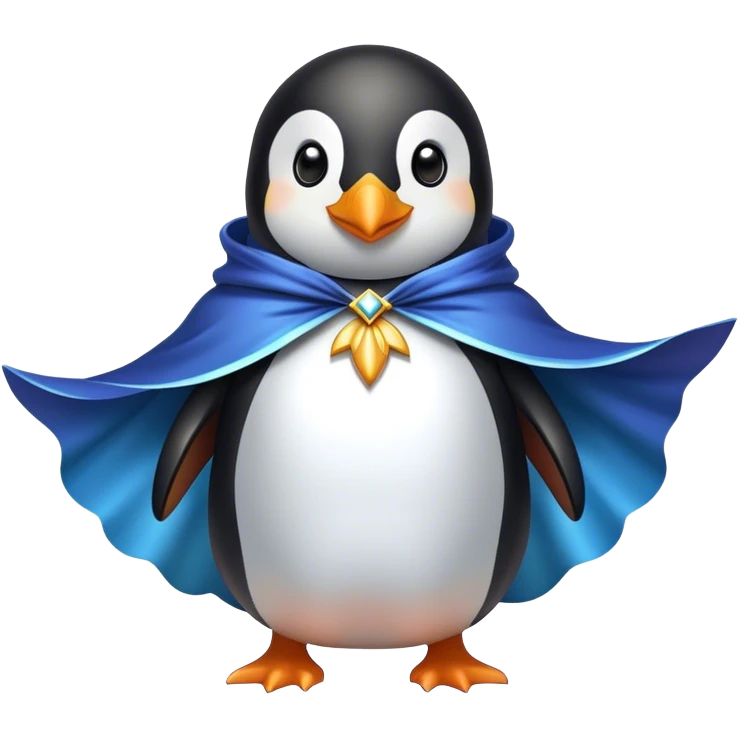 Pingouin avec cape magique  emoji