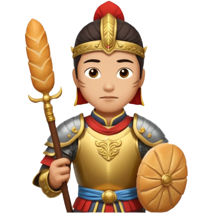 chinese ancient warrior with baguette emoji