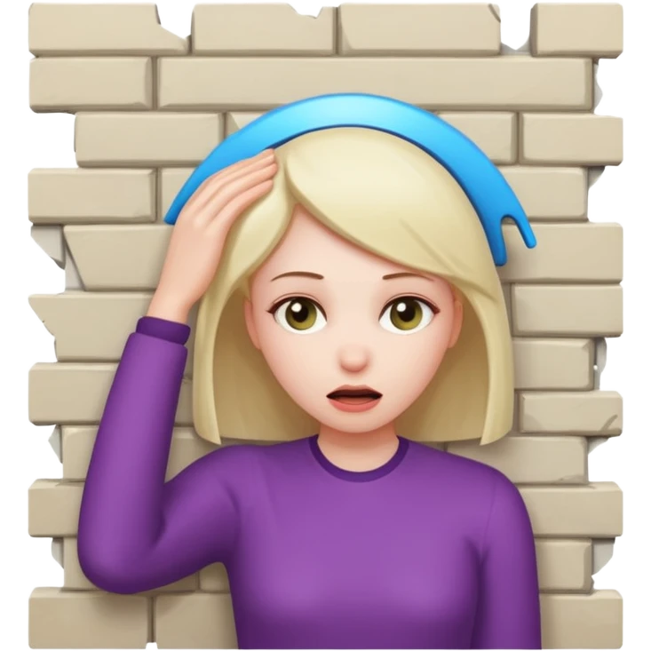 girl banging her head into wall emoji