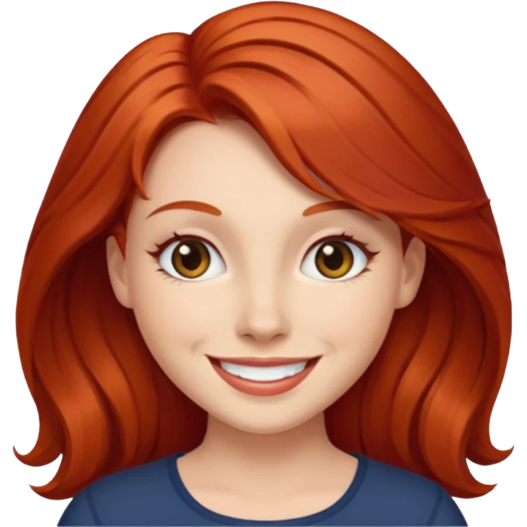red hair lady and brunette girl smiling emoji