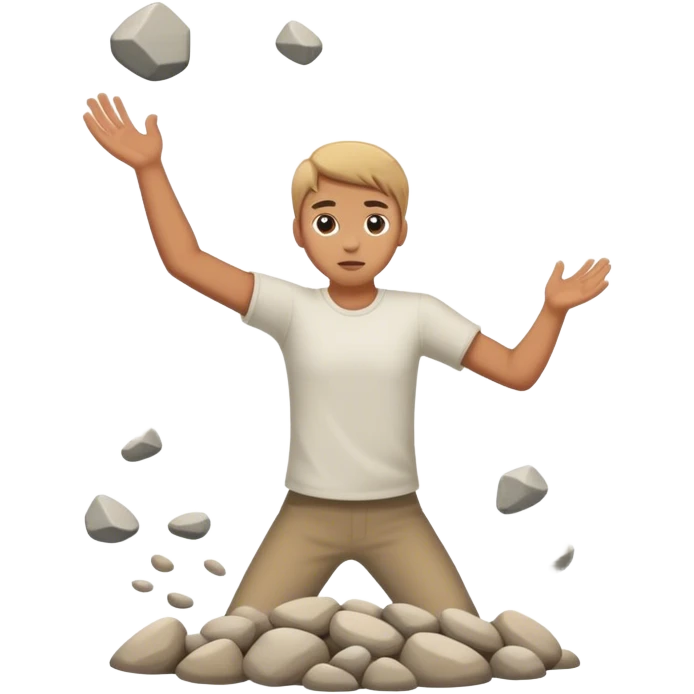Throwing stones emoji