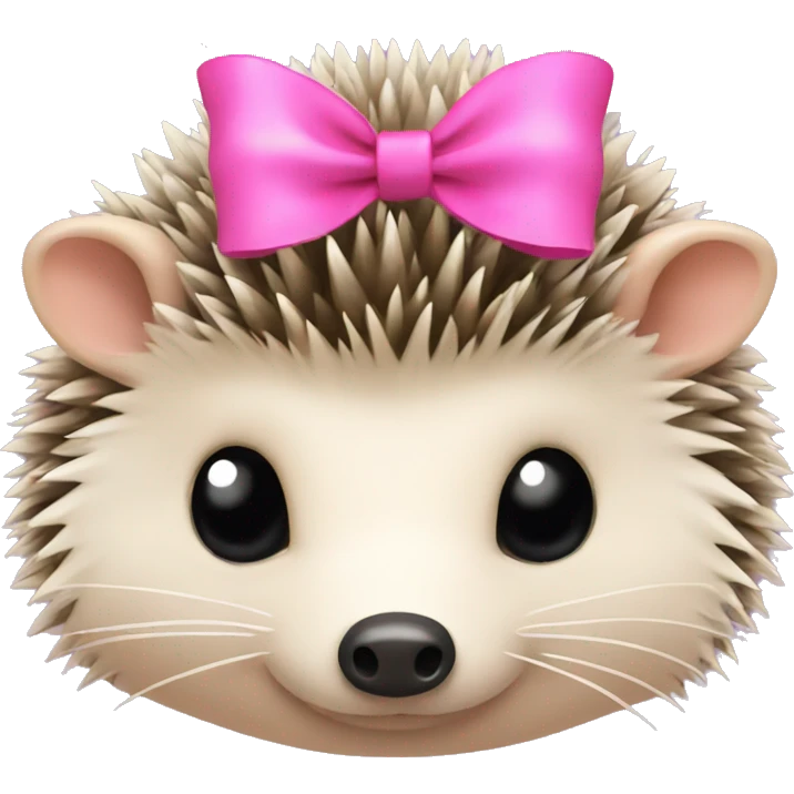 hedgehog with a pink bow emoji