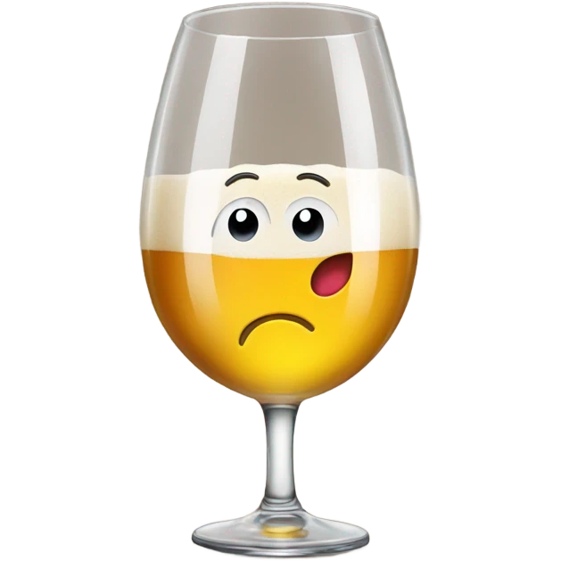 A beer in a wine glass  emoji