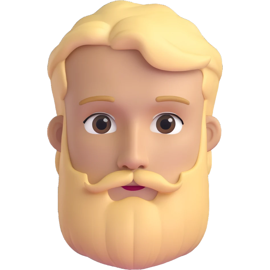 young man with blonde hair and moderate beard emoji