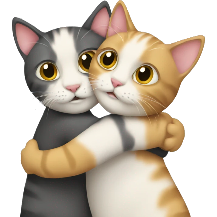 Cats hugging eachother emoji
