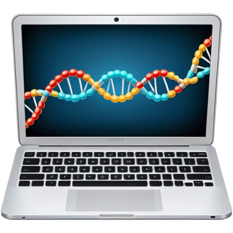 laptop screen has dna emoji