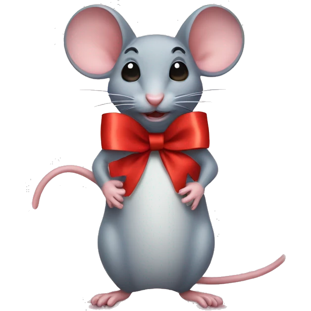 mouse with ribbon emoji