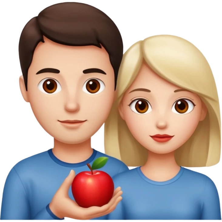 adam eva with an apple emoji