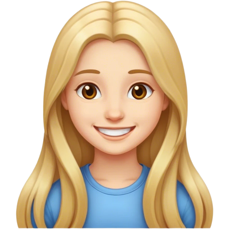 smiling girl with long hair emoji