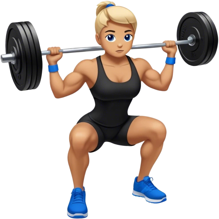 black clothes blue shoes barbell squats emoji