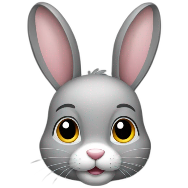 bunny with grey ears and nose emoji