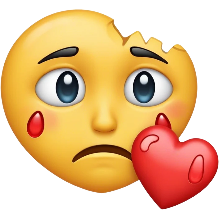 sad face and love emoji