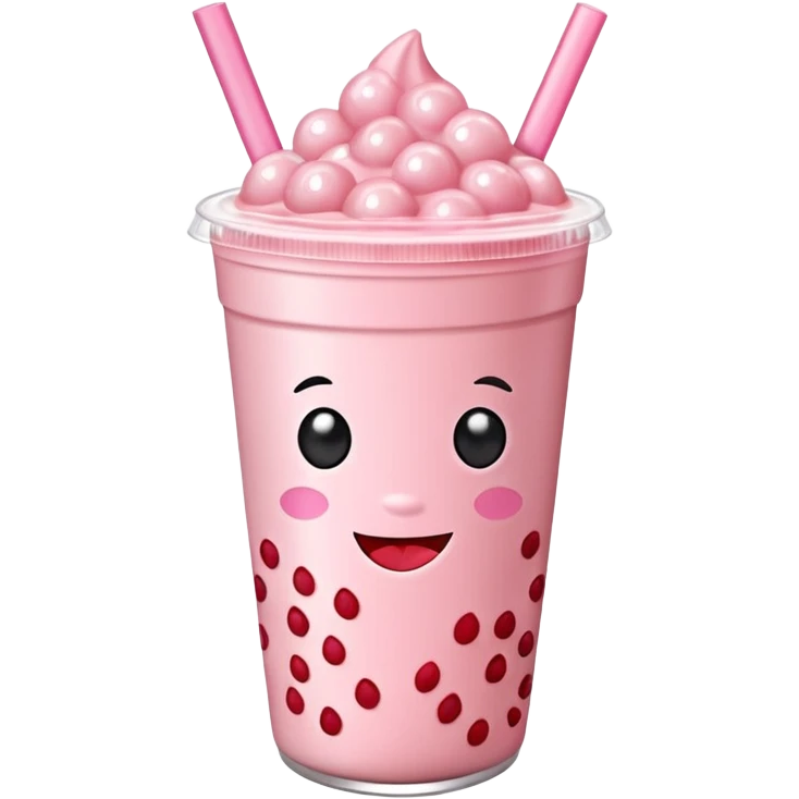 strawberry boba milk tea emoji