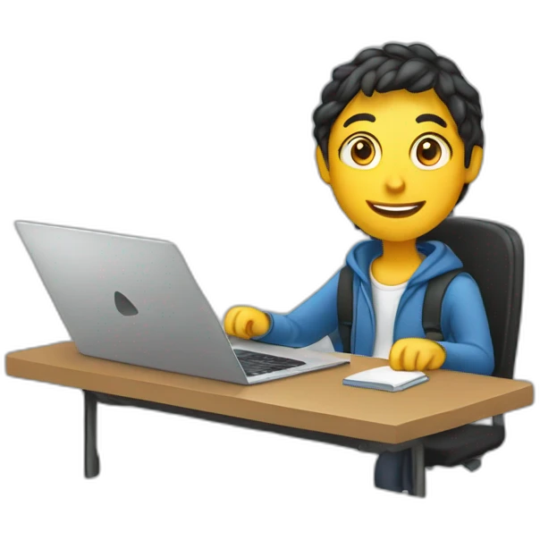 student with laptob emoji