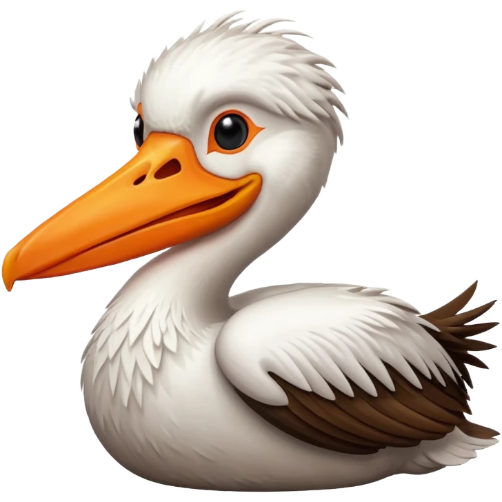 Create a really cute,  simple, cartoon pelican emoji that i can copy and paste into text emoji
