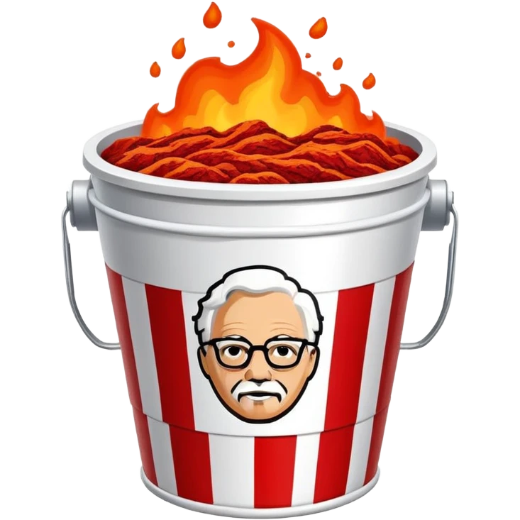 kfc bucket white and red stripes with lava emoji